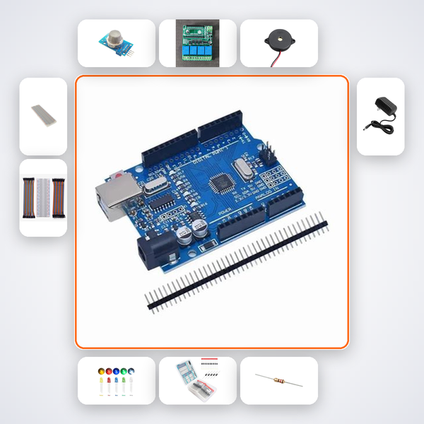 LPG Gas Leak Alarm Kit with Arduino Uno + Sensor