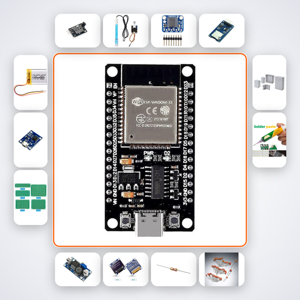 Multi-Channel Biopotential Recorder Kit with ESP32 + LED