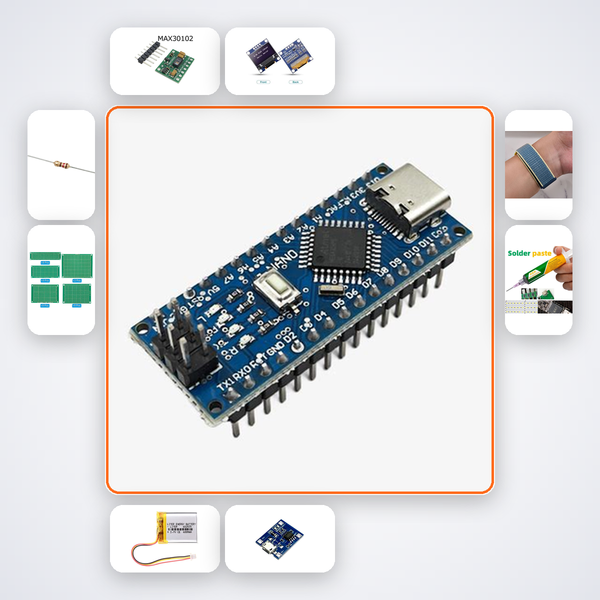 Nano Heart Rate Wristband Kit with Arduino Nano + LED