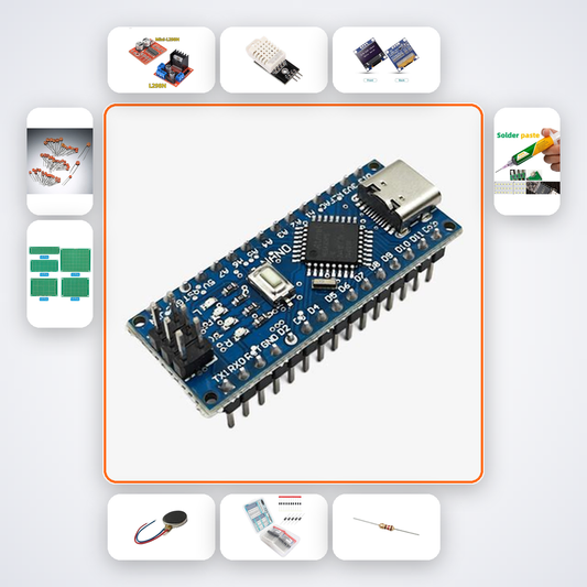 Nano Motor Controller Shield Kit with Arduino Nano + DHT22