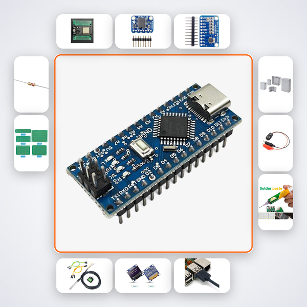 Nano RTC-Free Timekeeping Kit with Arduino Nano + LED