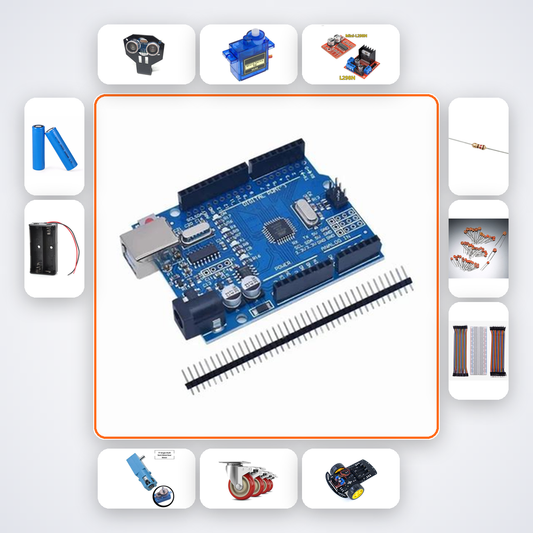 Obstacle Avoiding Robot Kit with Arduino Uno + Ultrasonic