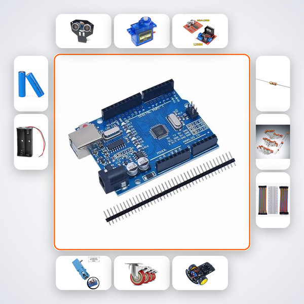 Obstacle Avoiding Robot Kit with Arduino Uno + Ultrasonic