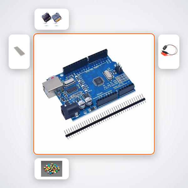 OLED Pixel Art Animator Kit with Arduino Uno + LED