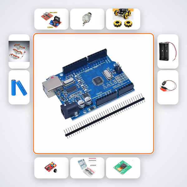 Omni Wheel Robot 3-Wheel Kit with Arduino Uno + Motor