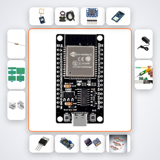 Pet GPS Collar Tracker Kit with ESP32 + LED