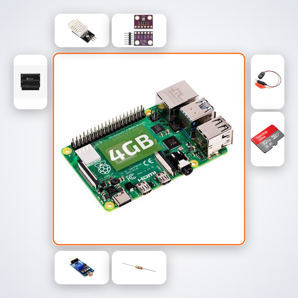 Pi 4 Node-RED Dashboard Sensor Hub Kit with Raspberry Pi 4 + DHT22