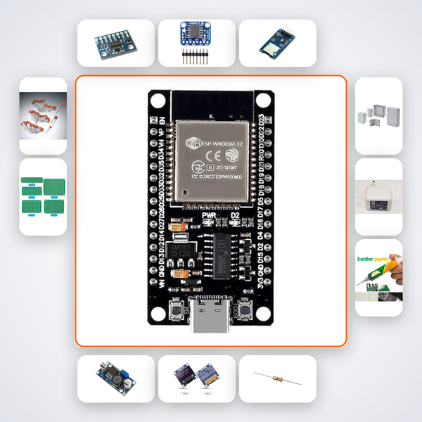 Predictive Maintenance Vibration Monitor Variant 9 Kit with ESP32 + LED