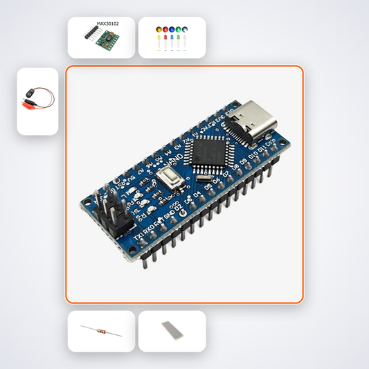 Resting Heart Rate Monitor Kit with Arduino Nano + LED