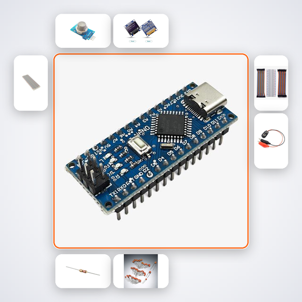 Stress Level Skin Resistance Monitor Kit with Arduino Nano + Sensor