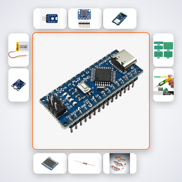 Sweat Electrolyte Monitor Patch Kit with Arduino Nano + LED