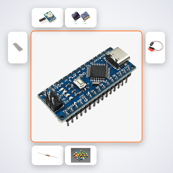 Temperature Body Map Scanner Kit with Arduino Nano + LED