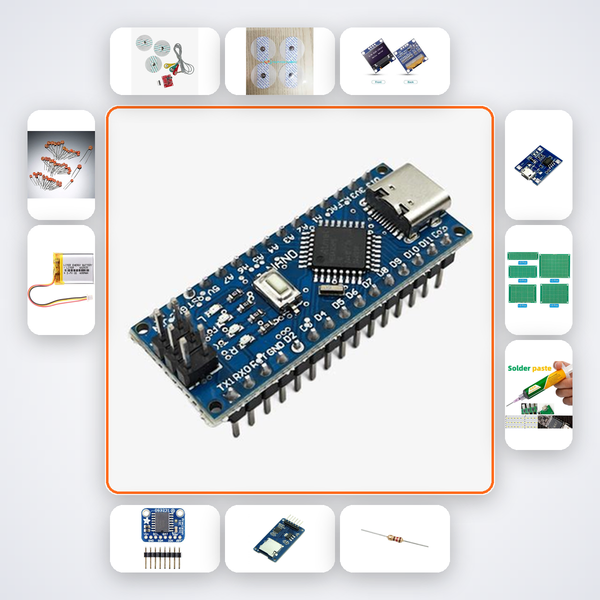 Wrist-Worn ECG Monitor Kit with Arduino Nano + LED