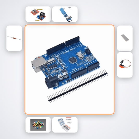 L298N Dual Motor Forward Back Kit with Arduino Uno + Motor - Compoden