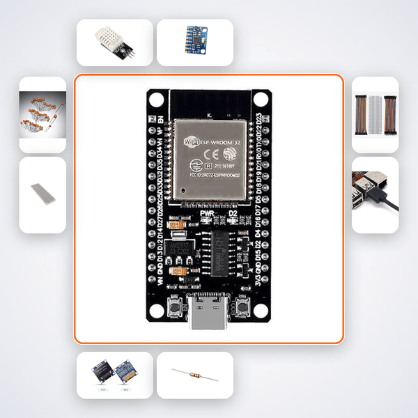 Learn ESP32 Dual Core & FreeRTOS with DHT22 MPU6050 Project Kit - Compoden