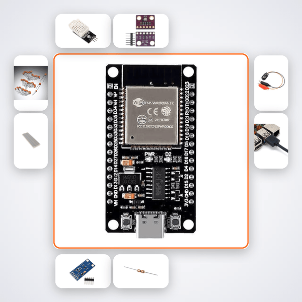Live Sensor Data Web Charts Kit with ESP32 + DHT22 - Compoden