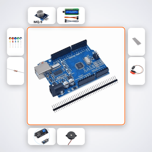 MQ-7 Carbon Monoxide Sensor Starter Kit with Arduino Uno + Sensor - Compoden