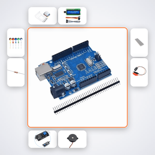 Multi-Zone PIR Alarm Panel Kit with Arduino Uno + LED - Compoden