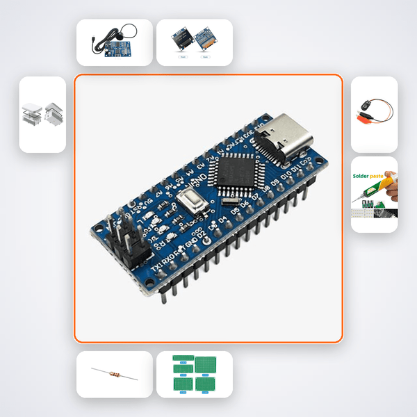 Nano Fishfinder Depth Sonar Kit with Arduino Nano + Ultrasonic - Compoden