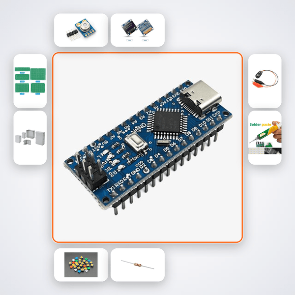 Nano Infrared Thermometer Gun Kit with Arduino Nano + Sensor - Compoden