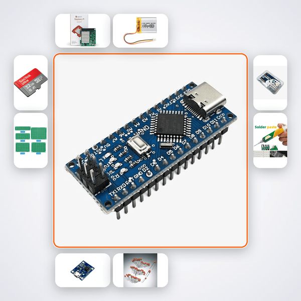Nano LED Matrix Name Tag Kit with Arduino Nano - Compoden