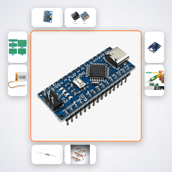 Nano Motion Detector Badge Kit with Arduino Nano + MPU6050 - Compoden