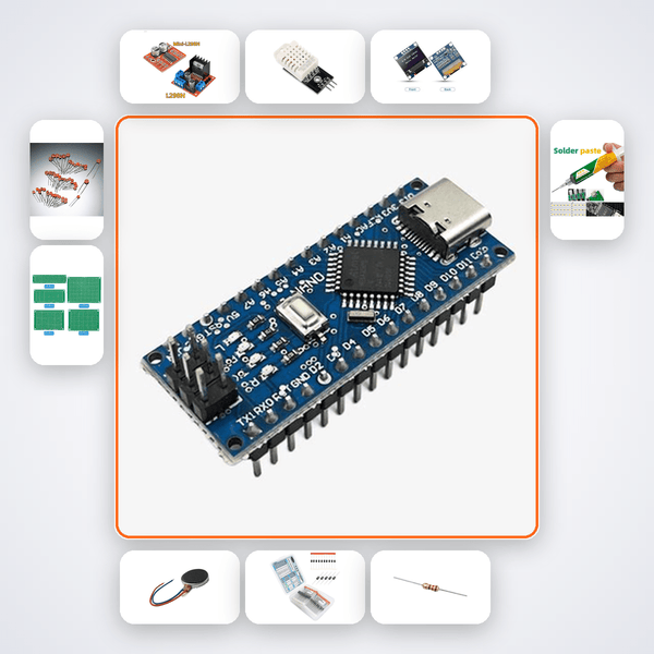 Nano Motor Controller Shield Kit with Arduino Nano + DHT22 - Compoden