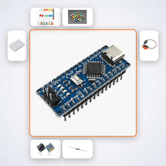 Nano Reaction Timer Game Kit with Arduino Nano + LED - Compoden