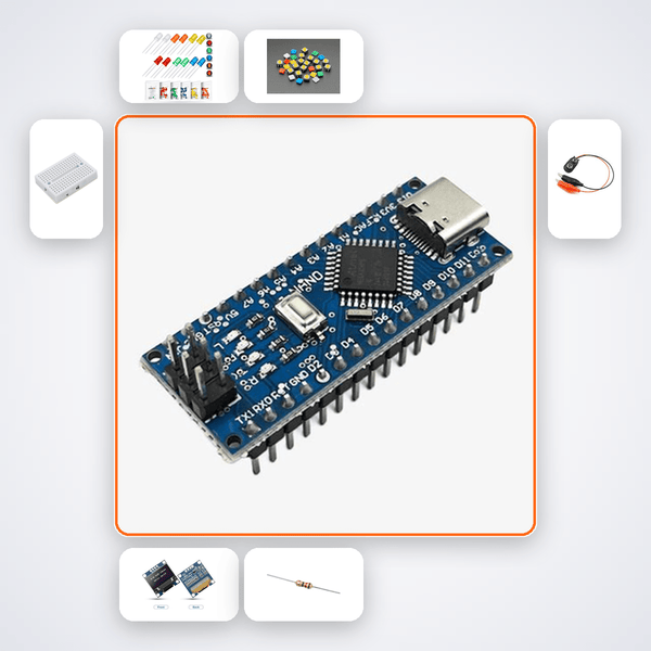 Nano Reaction Timer Game Kit with Arduino Nano + LED - Compoden