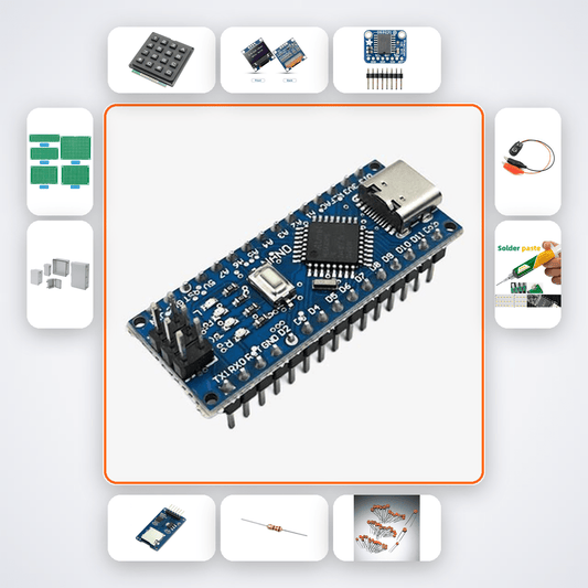 Nano Retro 8-Bit Computer Kit with Arduino Nano + LED - Compoden