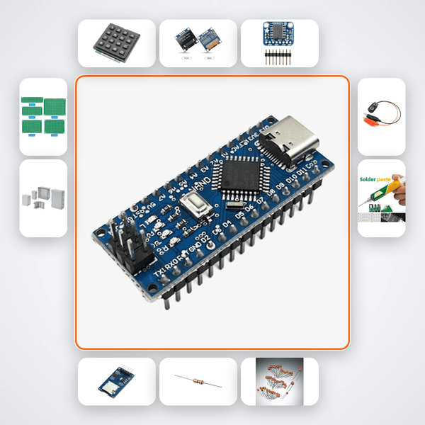 Nano Retro 8-Bit Computer Kit with Arduino Nano + LED - Compoden