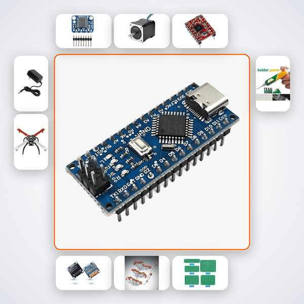 Nano Stepper Motor Watch Kit with Arduino Nano + Stepper Motor - Compoden