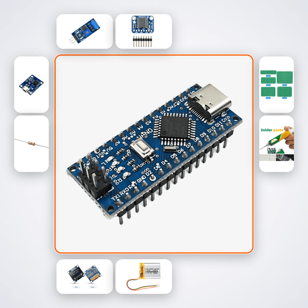 Nano Vibration Monitor Badge Kit with Arduino Nano + Sensor - Compoden