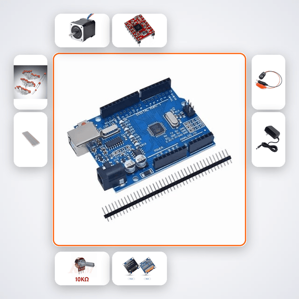 NEMA17 Stepper Angle Control Kit with Arduino Uno + Stepper Motor - Compoden