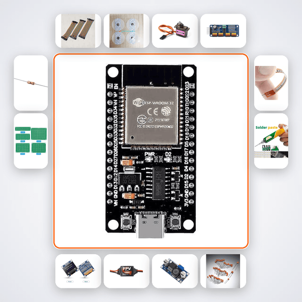 Neuroprosthetic Hand EMG Controller Variant 6 Kit with ESP32 + Servo - Compoden