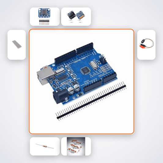 OLED Analog Clock Face Kit with Arduino Uno + LED - Compoden