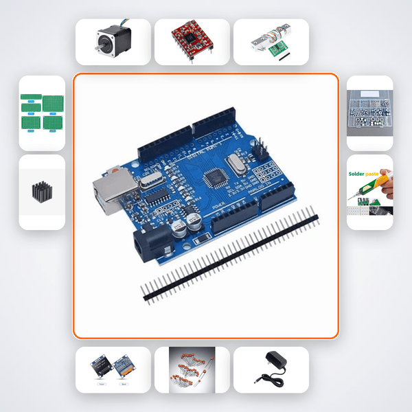 Parallel Gripper Force Controller Kit with Arduino Uno + Stepper Motor - Compoden