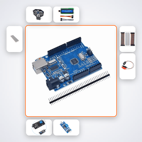 Parking Distance Sensor Pro Kit with Arduino Uno - Compoden