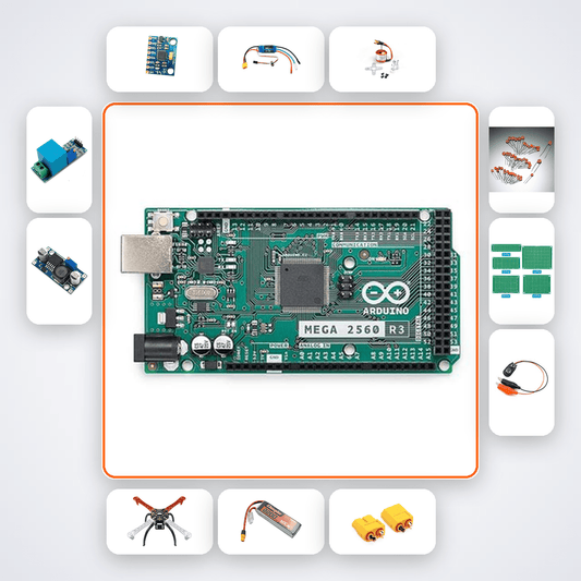 PID Stabilized Drone Quadcopter Kit with Arduino Mega & MPU6050 - Compoden