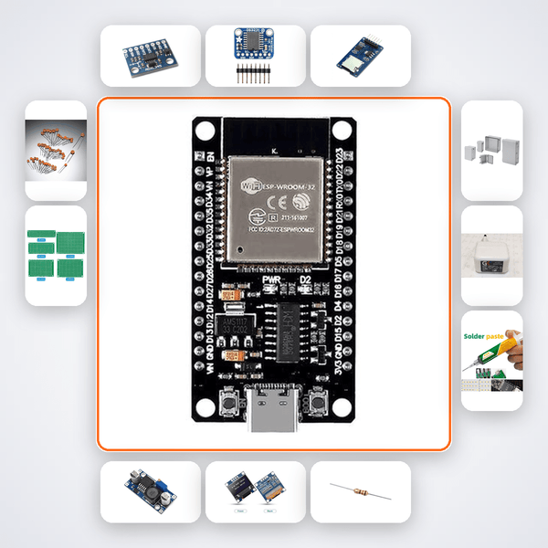 Predictive Maintenance Vibration Monitor Variant 9 Kit with ESP32 + LED - Compoden