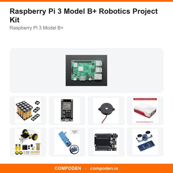 Raspberry Pi 3 Model B+ Robotics Project Kit - Compoden