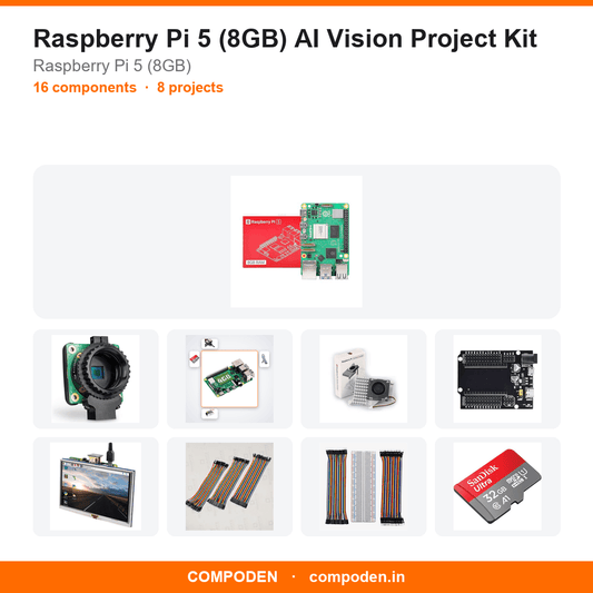 Raspberry Pi 5 (8GB) AI Vision Project Kit - Compoden