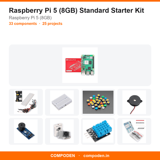 Raspberry Pi 5 (8GB) Standard Starter Kit - Compoden