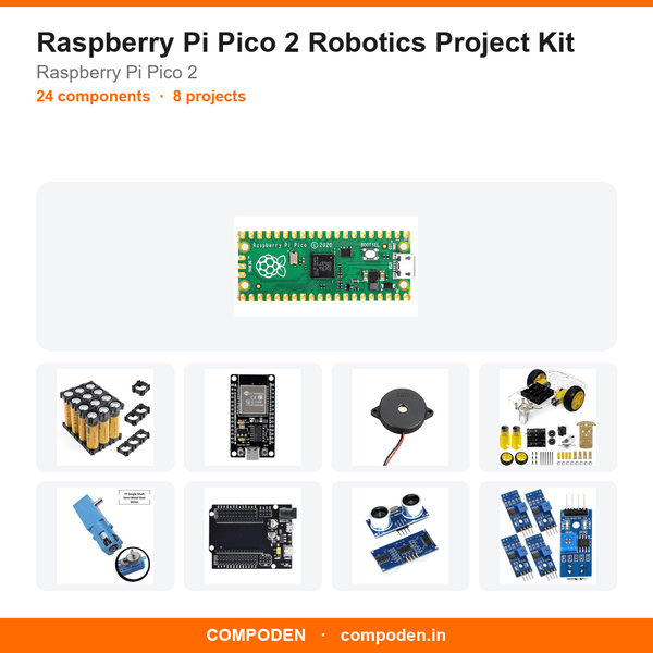 Raspberry Pi Pico 2 Robotics Project Kit - Compoden