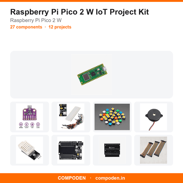 Raspberry Pi Pico 2 W IoT Project Kit - Compoden