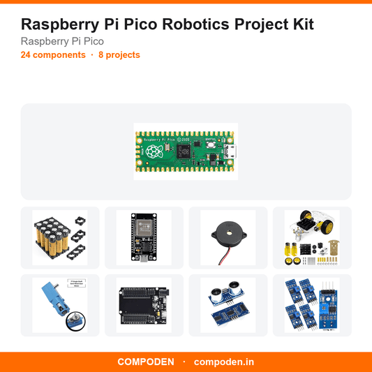 Raspberry Pi Pico Robotics Project Kit - Compoden