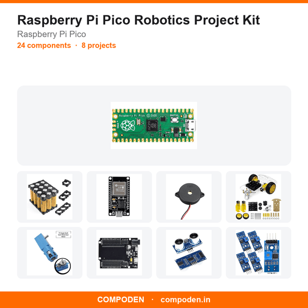 Raspberry Pi Pico Robotics Project Kit - Compoden