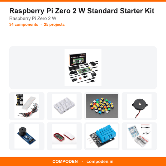 Raspberry Pi Zero 2 W Standard Starter Kit - Compoden