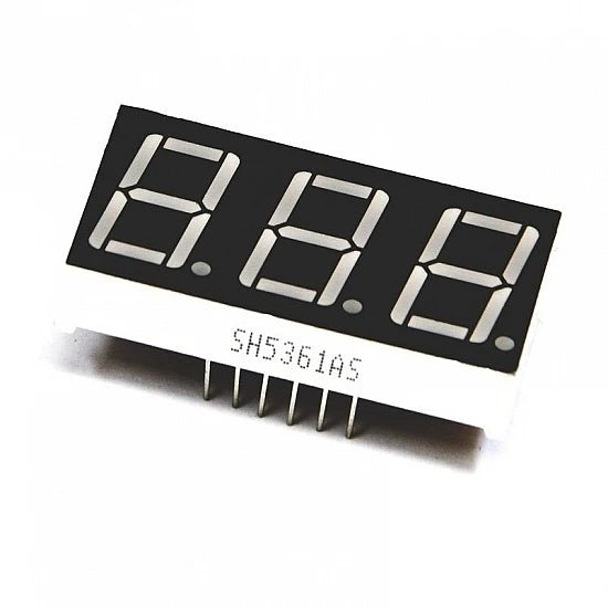 Red 0.56inch 3 Digit 7 Segment LED Display Digital Tube - Common Cathode - Compoden