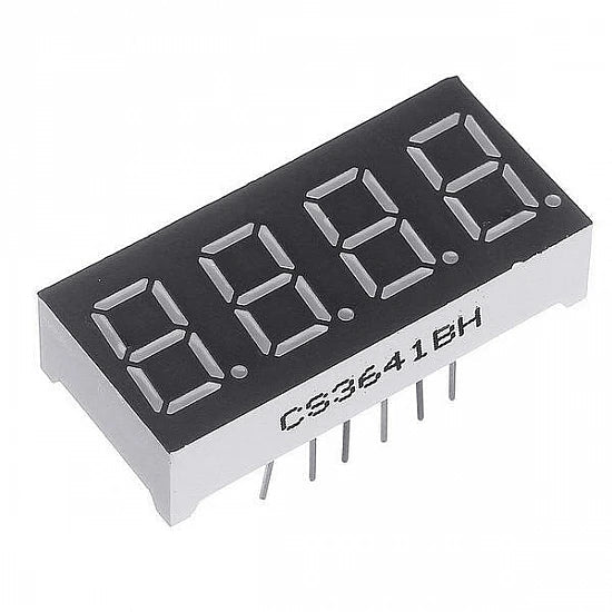 Red 0.56inch 4 Digit 7 Segment LED Display Digital Tube - Common Anode - Compoden
